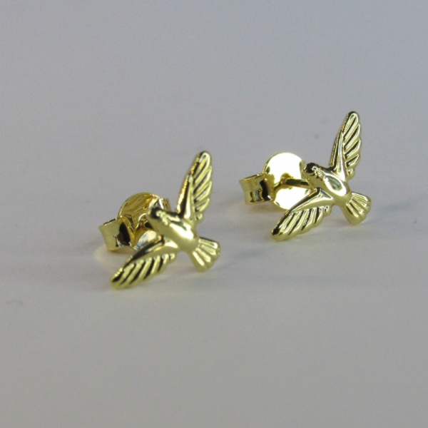 Brinco Pequeno de Espirito Santo Banhado em Ouro 18k - Dourado