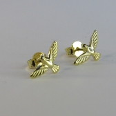 Brinco Pequeno de Espirito Santo Banhado em Ouro 18k - Dourado