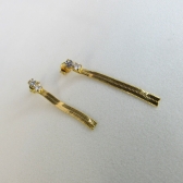 Brinco de Fita com Zircônia Banhado em Ouro 18k - Dourado