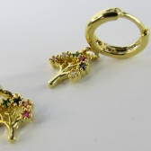 Brinco Argolinha De Árvore da Vida Banhado em Ouro 18k - Dourado