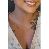 Colar com Olhos Gregos Banhado em Ouro 18k - Dourado