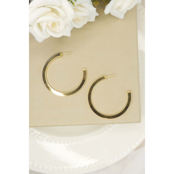 Brinco Argola Grande Clássica Banhado em Ouro 18k - Dourado