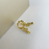 Brinco Argolinha com Chave Banhado em Ouro 18k - Dourado