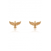 Brinco Pequeno de Espirito Santo Banhado em Ouro 18k - Dourado