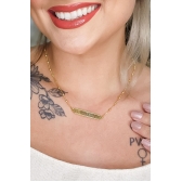 Colar com Corrente e Pingente Gratidão Banhado em Ouro 18k - Dourado