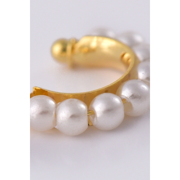 Piercing Fake com Pérolas Banhado em Ouro 18k