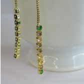 Brinco Fio de Corrente de Zircônias Coloridas Sortidas Banhado em Ouro 18k - Dourado