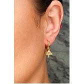 Brinco Argolinha De Árvore da Vida Banhado em Ouro 18k - Dourado