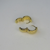 Brinco de Argolinha Grossa Trabalhada Banhado em Ouro 18k - Dourado