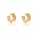 Brinco Argola Trabalhada Vazada com 4 Zircônias Banhado em Ouro 18k - Dourado