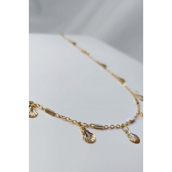 Colar de Mini Conchas Banhado em Ouro 18k