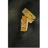 Brinco Argolinha Com Micro Zircônias Coloridas Banhado em Ouro 18k - Dourado