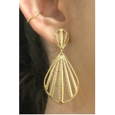 Brinco Grande de Concha Vazada Banhado em Ouro 18k - Dourado