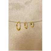 Trio de Brincos de Argolinha Fino Banhado em Ouro 18k - Dourado