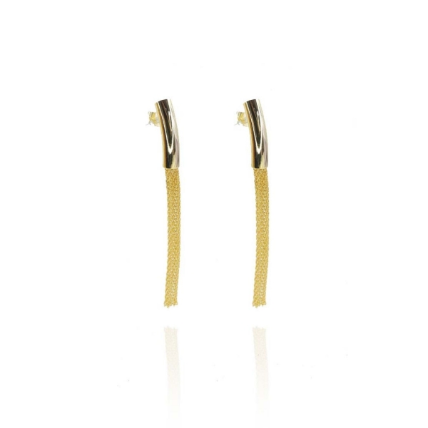 Brinco Fio Grosso Trabalhado Banhado em Ouro 18k - Dourado