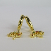 Brinco Argolinha De Árvore da Vida Banhado em Ouro 18k - Dourado