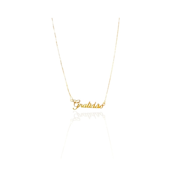 Colar Gratidão Banhado em Ouro 18k - Dourado