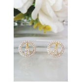 Brinco Mini Zircônias de Nossa Senhora Banhado em Ouro 18k - Dourado