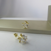 Brinco Estrela Grande com Zircônia Banhado em Ouro 18k - Dourado