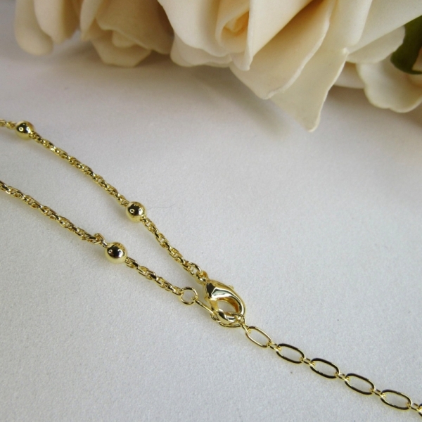 Colar Corrente com Bolinhas Banhado em Ouro 18k - Dourado