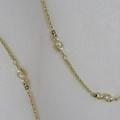 Colar com Corrente de Mini Pérolas Banhado em Ouro 18k - Dourado