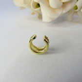 Piercing Fake Duas Tiras Lisa e Outra com Zircônias Banhado em Ouro 18k