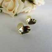 Brinco Coração Oval Banhado em Ouro 18k - Dourado