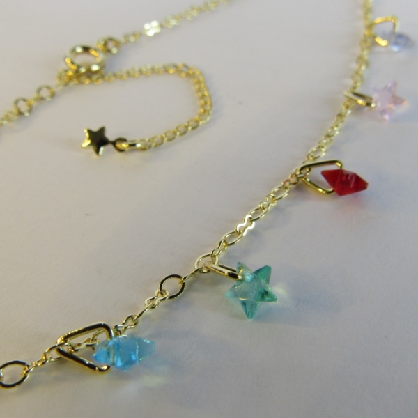 Tornozeleira de Estrelas de Zircônias Banhado em Ouro 18k - Dourado