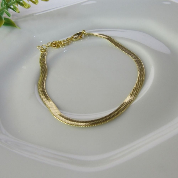Pulseira Fita Banhado em Ouro 18k - Dourado