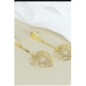 Brinco Médio com Corações Vazados Banhado em Ouro 18k - Dourado