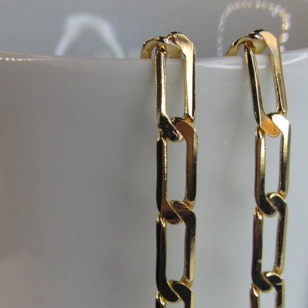 Pulseira Corrente Chapada Banhado em Ouro 18k MASCULINA - Dourado