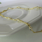 Colar com Corrente de Mini Pérolas Banhado em Ouro 18k - Dourado