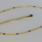 Tornozeleira com Micro Corações na Corrente Banhado em Ouro 18k - Dourado