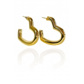 Brinco Argola de Coração Grossa Banhado em Ouro 18k - Dourado