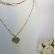 Colar Duplo com Coração Banhado em Ouro 18k - Dourado
