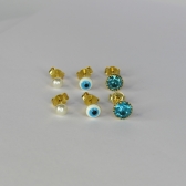 Trio de Olho Grego Banhado em Ouro 18k - Dourado