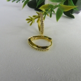 Brinco Triangular Médio com Zircônia Banhado em Ouro 18k - Dourado