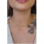 Choker Circular Aro fino Banhado em Ouro 18k - Dourado