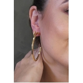 Brinco Argola Grande Clássica Banhado em Ouro 18k - Dourado