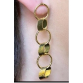 Brinco Grande de Círculos Interligados Banhado em Ouro 18k - Dourado