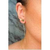 Brinco de Fio Com Estrela Banhado em Ouro 18k - Dourado