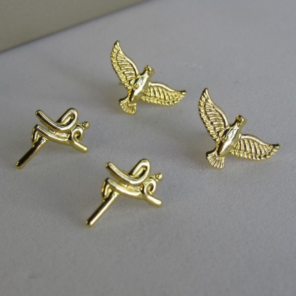 Brinco Duo com Brincos Religiosos Banhado em Ouro 18k - Dourado