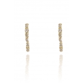 Brinco Pequeno Fio Com Cinco Zircônia Banhado em Ouro 18k - Dourado