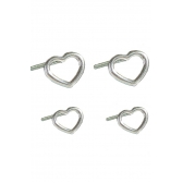 Duo Coração Vazado em Prata 925 - Prateado