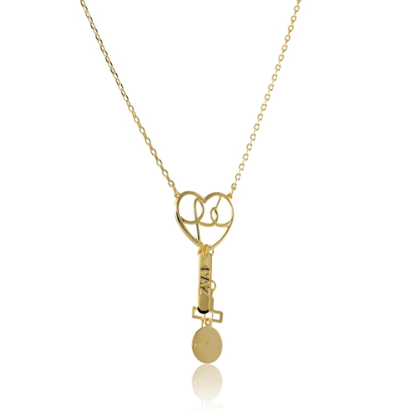 Colar com Pingente da Fé, Da Paz E Da Gratidão Banhado em Ouro 18k - Dourado