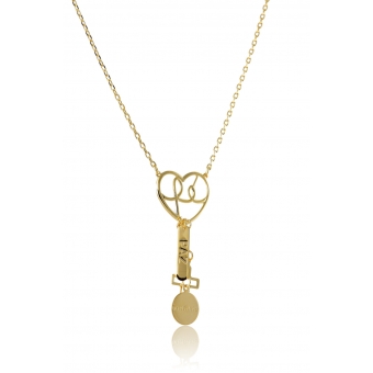 Colar com Pingente da Fé, Da Paz E Da Gratidão Banhado em Ouro 18k