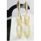 Brinco Grande de Folhas Sobrepostas Banhado em Ouro 18k - Dourado