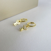 Brinco Argolinha com Chave Banhado em Ouro 18k - Dourado