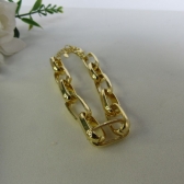 Pulseira de Elos Intercalados Grandes Banhados a Ouro 18k - Dourado