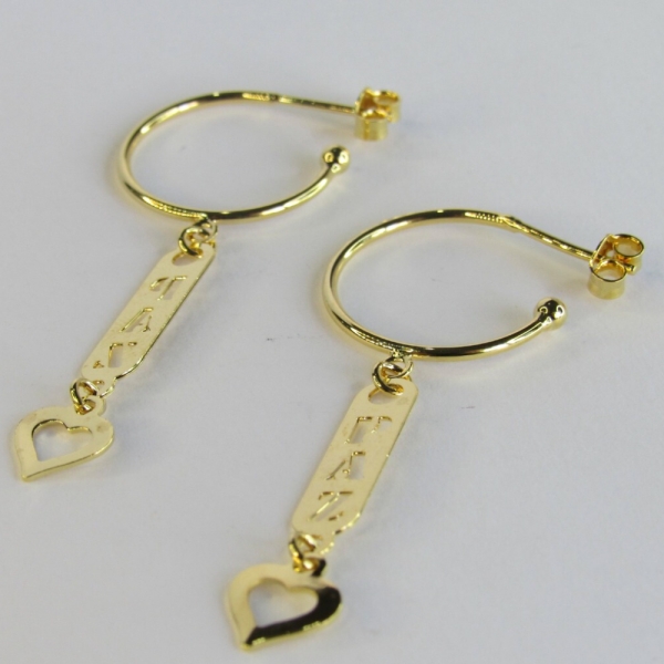 Brinco Argola Médio com Pingente Esotéricos Banhado em Ouro 18k - Dourado